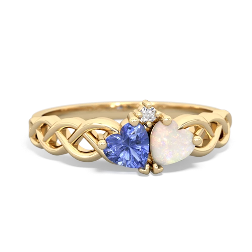 tanzanite-opal celtic braid ring