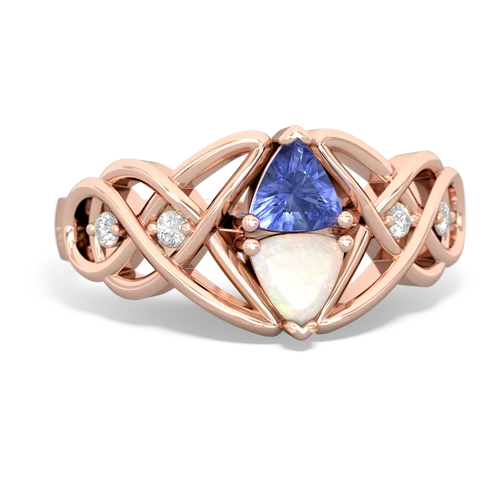 tanzanite-opal celtic knot ring