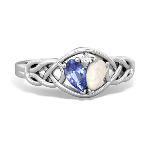 tanzanite-opal celtic knot ring