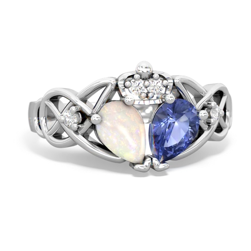 tanzanite-opal claddagh ring