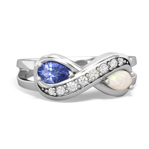 Tanzanite Genuine Tanzanite with Genuine Opal Diamond Infinity ring Ring