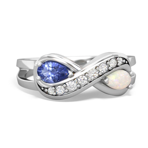 tanzanite-opal diamond infinity ring