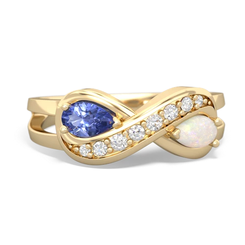 tanzanite-opal diamond infinity ring