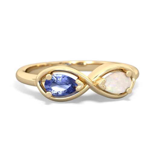tanzanite-opal infinity ring