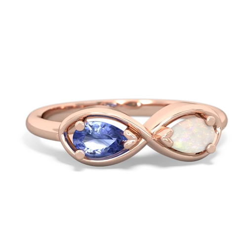 tanzanite-opal infinity ring