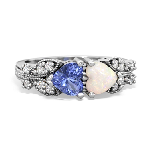 Tanzanite Genuine Tanzanite with Genuine Opal Diamond Butterflies ring Ring