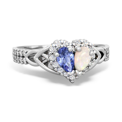 Tanzanite Genuine Tanzanite with Genuine Opal Celtic Knot Engagement ring Ring