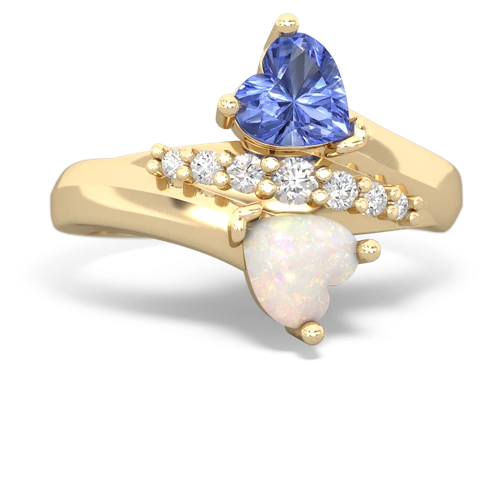 tanzanite-opal modern ring
