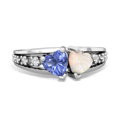 tanzanite-opal modern ring