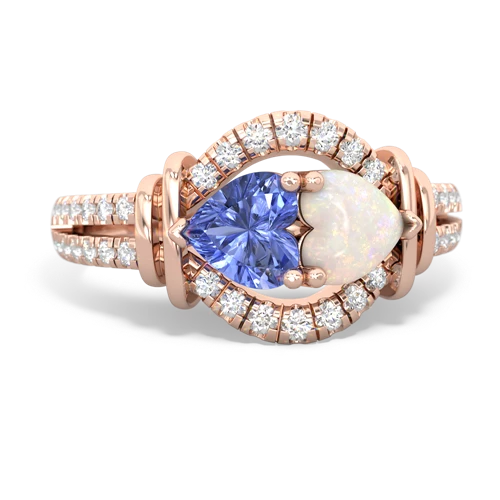 tanzanite-opal pave keepsake ring