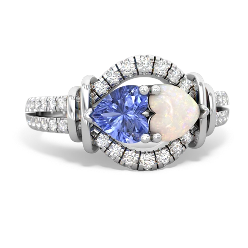 tanzanite-opal pave keepsake ring