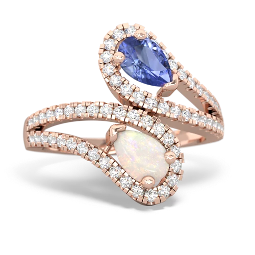 tanzanite-opal pave swirls ring
