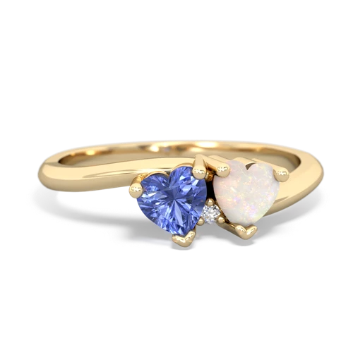 tanzanite-opal sweethearts promise ring