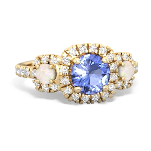 tanzanite-opal three stone regal ring