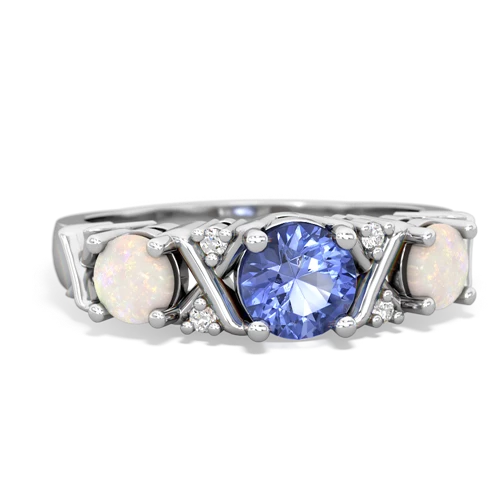 Tanzanite Genuine Tanzanite with Genuine Opal and  Hugs and Kisses ring Ring