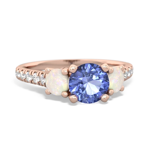 tanzanite-opal trellis pave ring