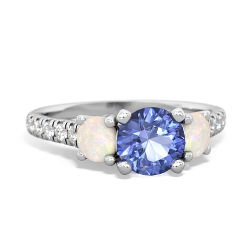 tanzanite-opal trellis pave ring