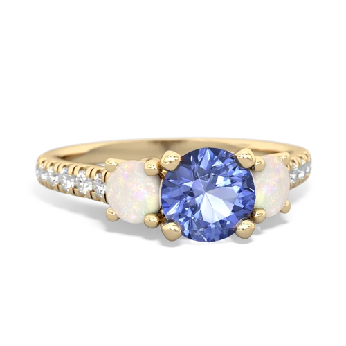 tanzanite-opal trellis pave ring