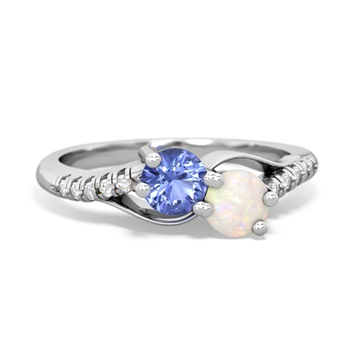 tanzanite-opal two stone infinity ring