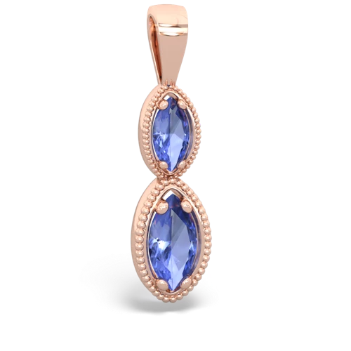 tanzanite antique milgrain pendant