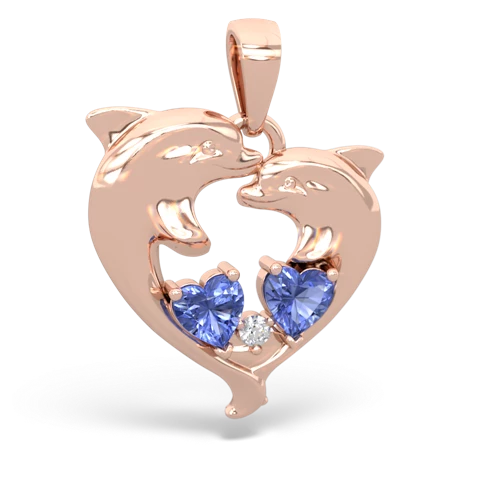 tanzanite dolphins pendant