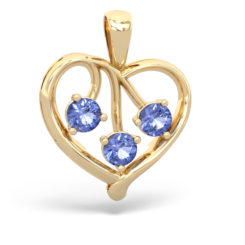 tanzanite love heart pendant