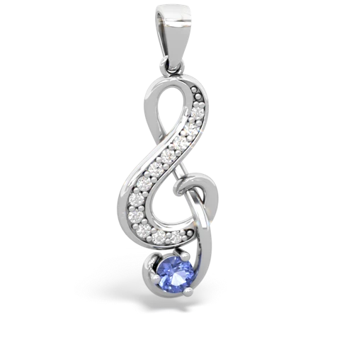 tanzanite treble clef pendant