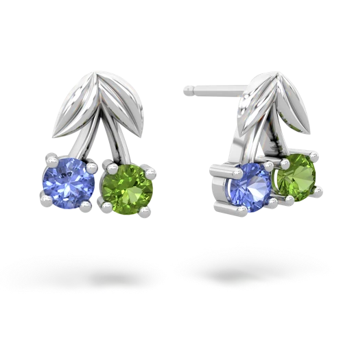 tanzanite-peridot cherries earrings