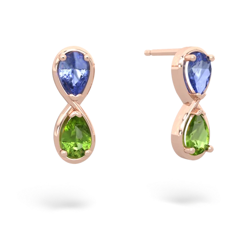 tanzanite-peridot infinity earrings