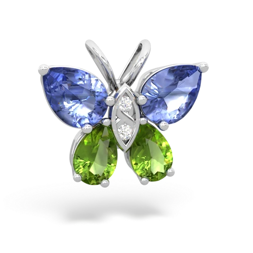 tanzanite-peridot butterfly pendant