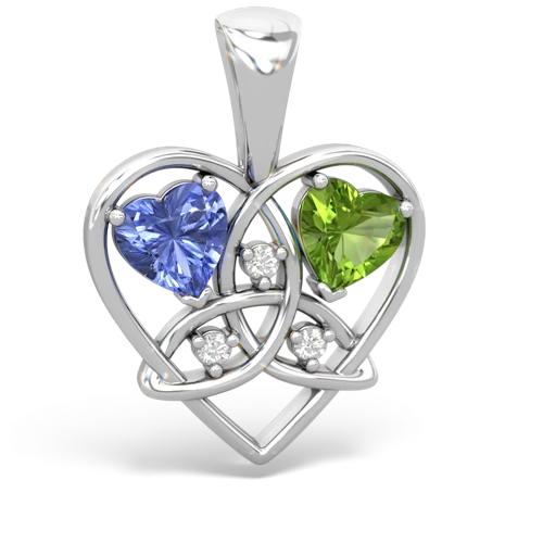 tanzanite-peridot celtic heart pendant