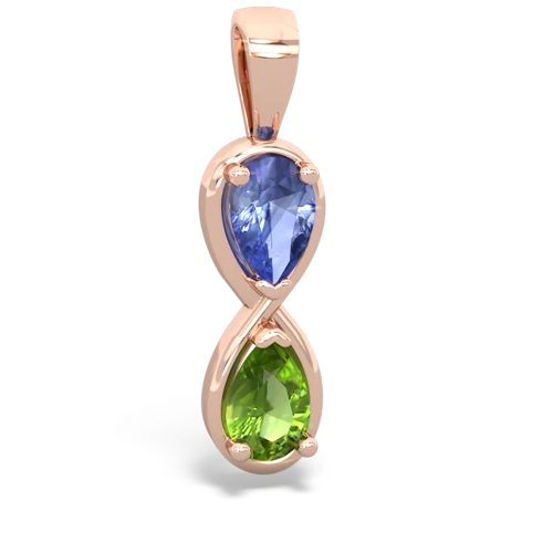 tanzanite-peridot infinity pendant