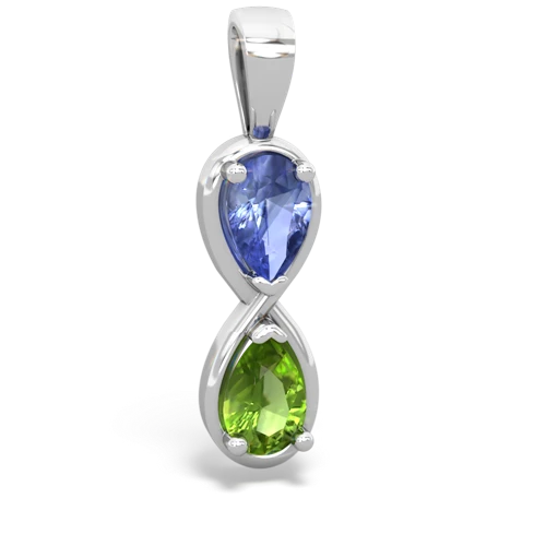 tanzanite-peridot infinity pendant