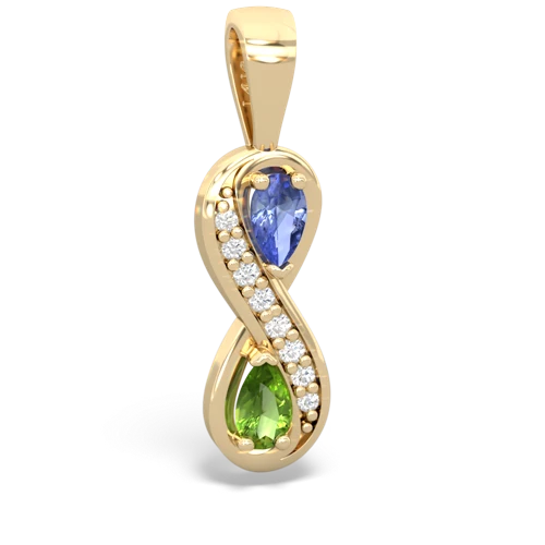 Tanzanite Genuine Tanzanite with Genuine Peridot Keepsake Infinity pendant Pendant