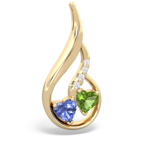 tanzanite-peridot keepsake swirl pendant