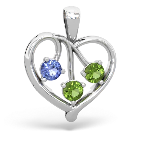 tanzanite-peridot love heart pendant