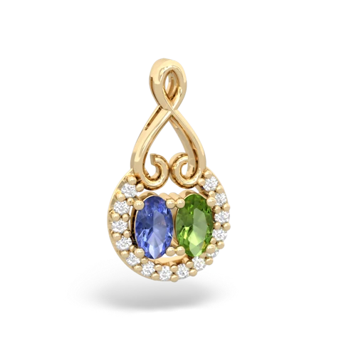 tanzanite-peridot love nest pendant