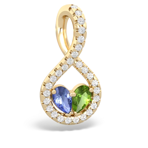 tanzanite-peridot pave twist pendant