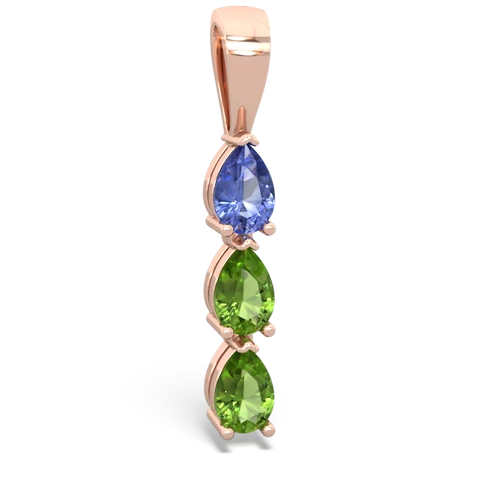 tanzanite-peridot three stone pendant