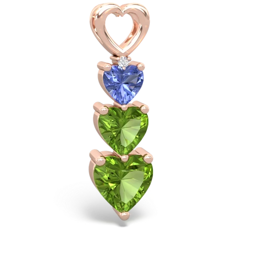 tanzanite-peridot three stone pendant