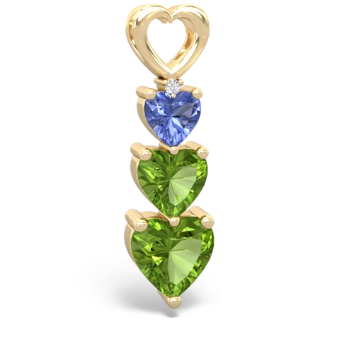 Tanzanite Genuine Tanzanite with Genuine Peridot and Lab Created Emerald Past Present Future pendant Pendant