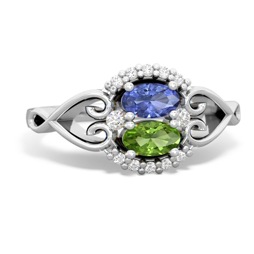 tanzanite-peridot antique keepsake ring