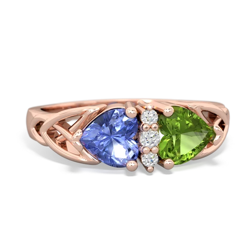 tanzanite-peridot celtic ring