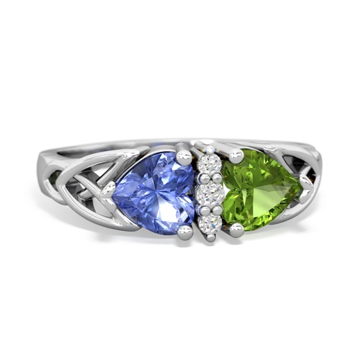 tanzanite-peridot celtic ring