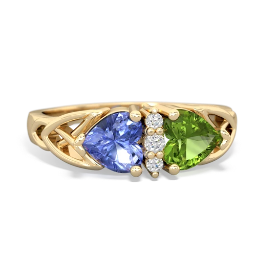 tanzanite-peridot celtic ring