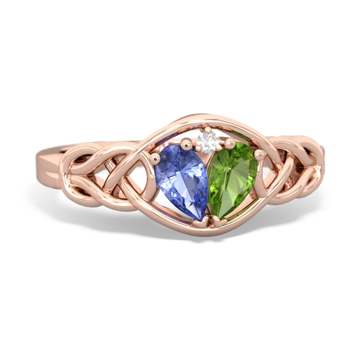 tanzanite-peridot celtic knot ring