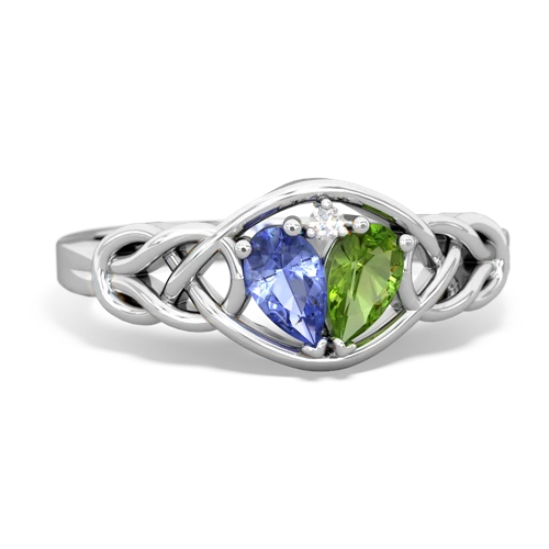 tanzanite-peridot celtic knot ring