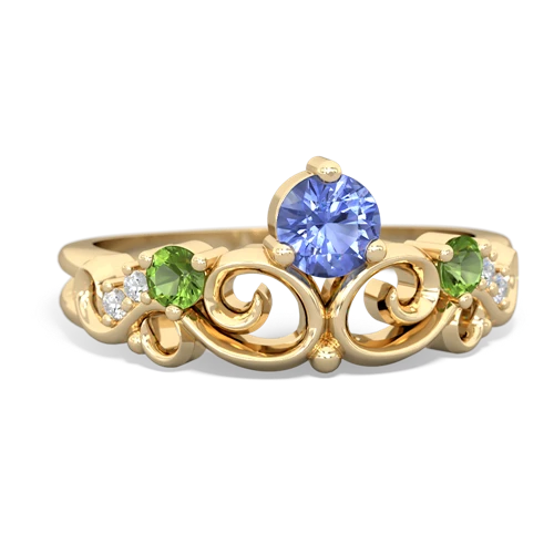 tanzanite-peridot crown keepsake ring