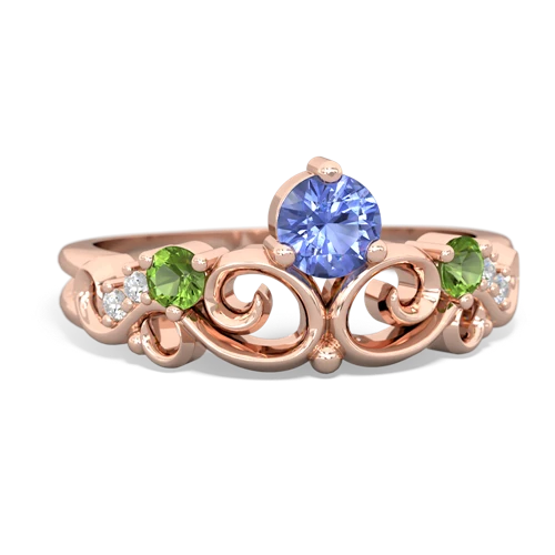 tanzanite-peridot crown keepsake ring