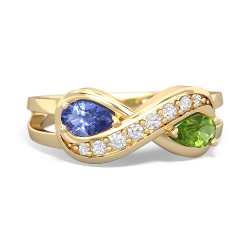 tanzanite-peridot diamond infinity ring